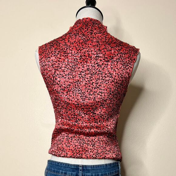 Coral and black vintage texture top - Picture 4 of 6